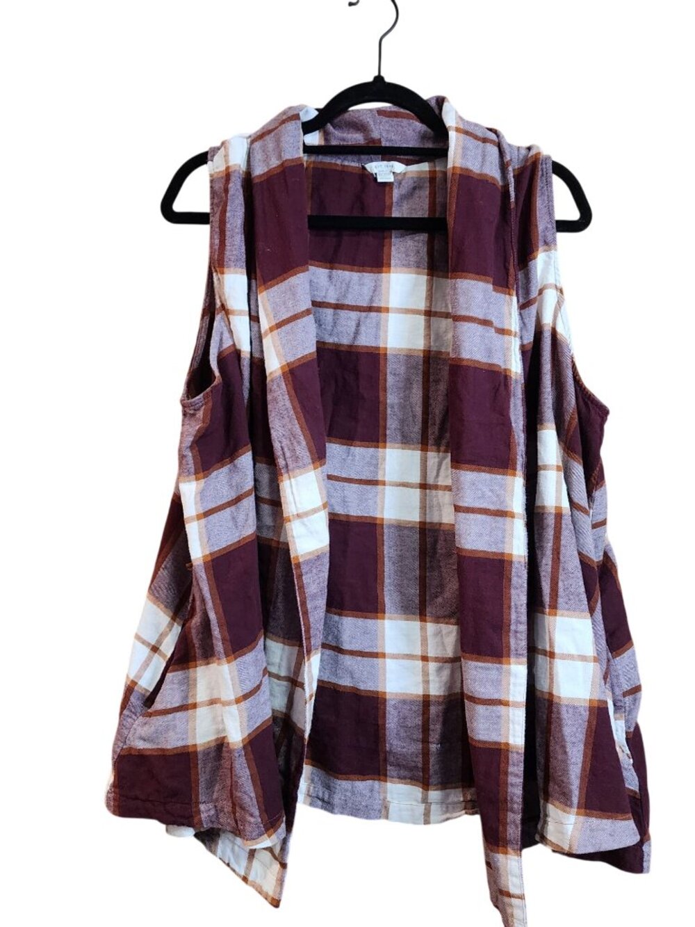 Est 1940 Plaid Flannel Open Front Vest Womens Size 22 / 24W